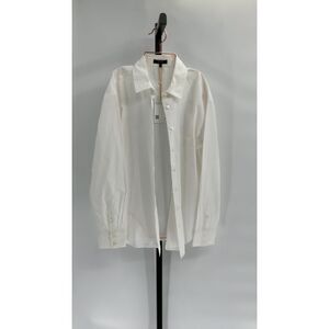 Quince Womens 100% Organic Cotton Poplin Long Sleeve Boyfriend Shirt White S